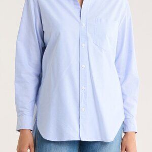 Frank & Eileen Joedy Boyfriend Blue Cotton Button-up